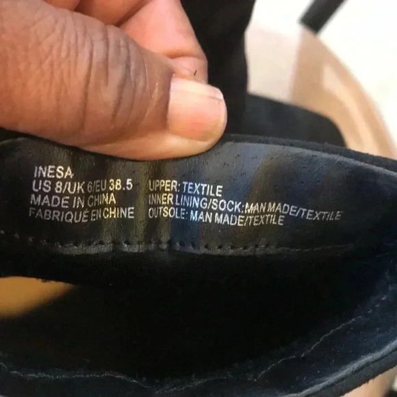 Black Faux Suede Ankle Zip Back Bootie with 4 inch Heel-Size 8 - Picture 5 of 10